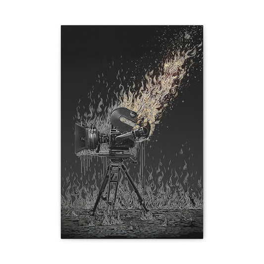 Effigy Pictures Celluloid Incineration Dark Art Premium Canvas Print Goth Home Decor Vintage Camera Film Fine Art
