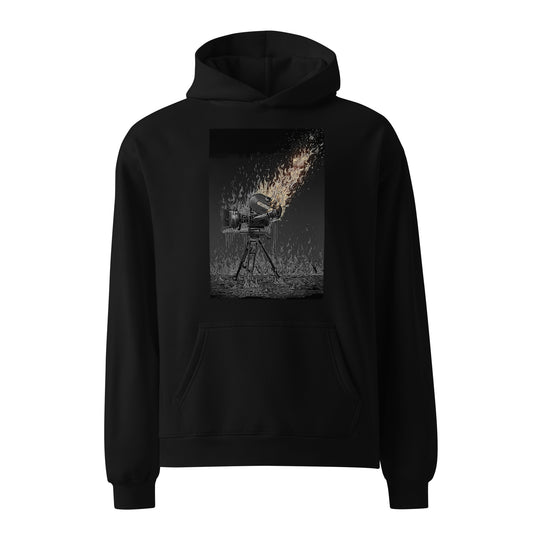 Effigy Pictures Celluloid Incineration Dark Art Unisex Black Hoodie Goth Streetwear Heavyweight Pullover
