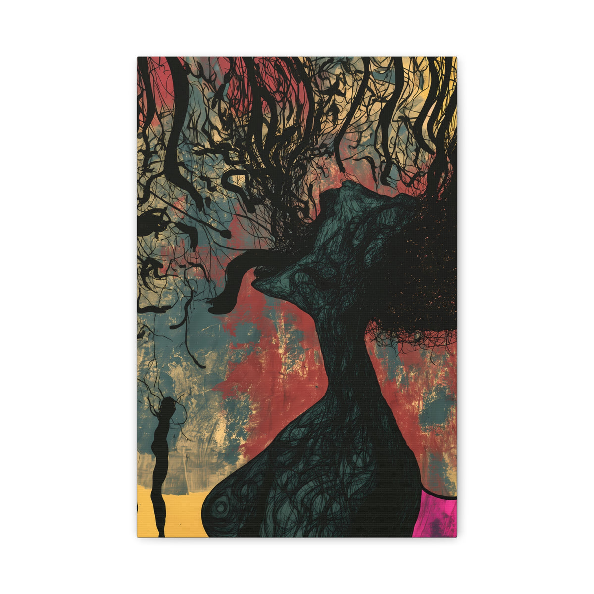Effigy Pictures Rooted Agony Dark Art Premium Canvas Print Goth Home Decor Textured Wall Art Shocking Fine Art
